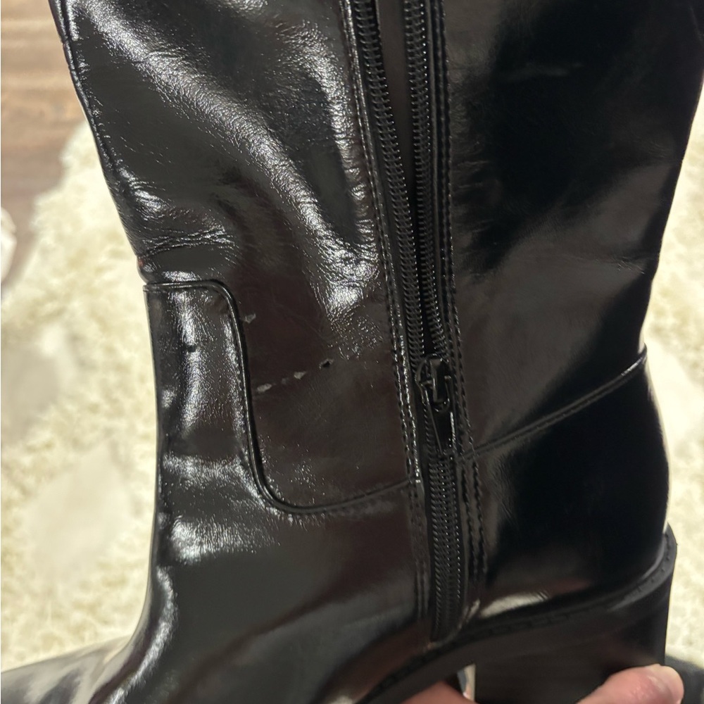 INC International Concepts Black Leather Boots - Picture 3 of 6